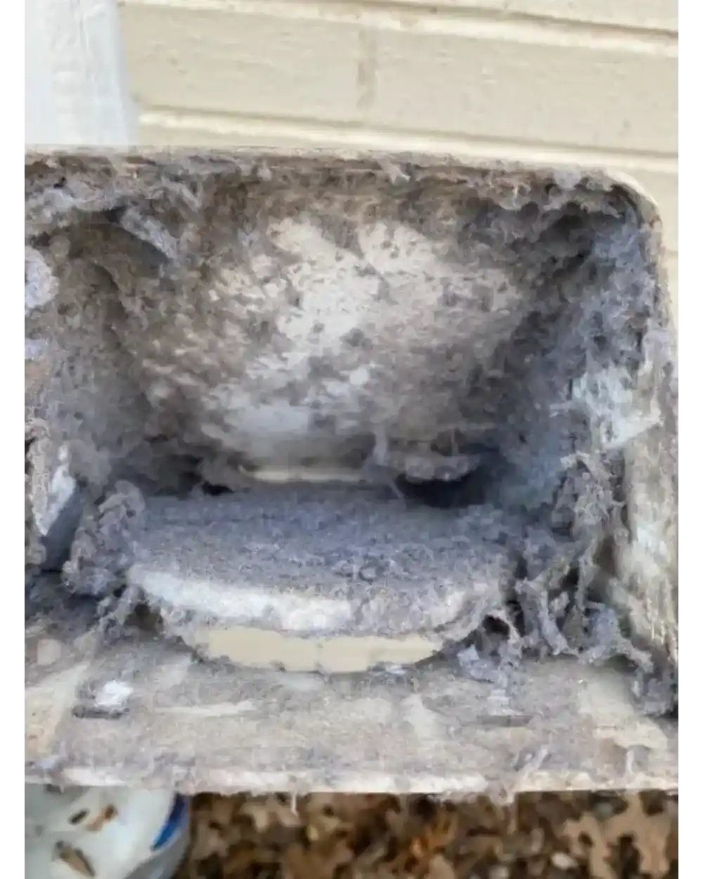 Clogged dryer exhaust vent packed with lint - All-Star Dryer Vent, Reno, Nevada 775-224-4136